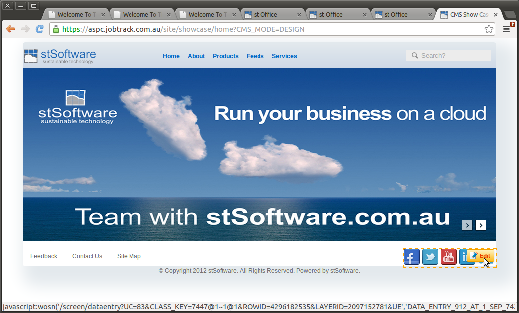 Mouseover edit of social media feeds Mouseover edit of social media feeds